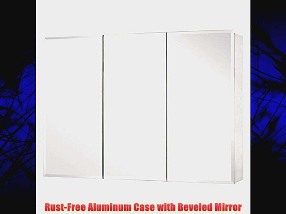 Pegasus SP4588 26-Inch by 48-Inch Tri-View Beveled Mirror Medicine Cabinet Clear