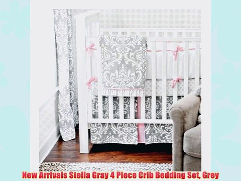 New Arrivals Stella Gray 4 Piece Crib Bedding Set Grey