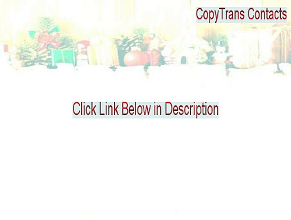 CopyTrans Contacts Free Download [copytrans contacts reviews 2015]