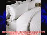 800 Thread Count King Siberian Goose Down Comforter 8 PC 800TC Bed in a Bag Ivory Stripe 800