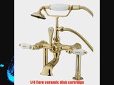 Kingston Brass CC107T2 Vintage 7-Inch Leg Tub Filler with Hand Shower Polished Brass