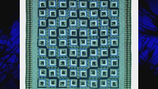 Patch Magic Blue Log Cabin Luxury King Quilt 120-Inch by 106-Inch
