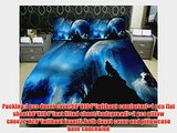 Anlye Late At Night Wolf Howl Moonlight Bedding Set 2 Sides Printing Wolf Howl Quilt Duvet
