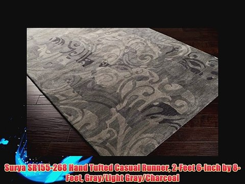 Surya SR155-268 Hand Tufted Casual Runner 2-Feet 6-Inch by 8-Feet Gray/Light Gray/Charcoal