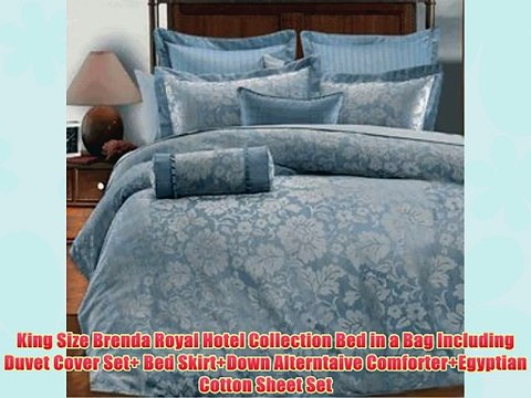13-PC King Size Brenda Royal Hotel Collection Bed in a Bag Including Duvet Cover Set Bed Skirt Down