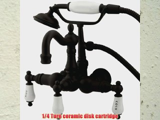 Download Video: Kingston Brass CC1009T5 Heritage Vintage 3-3/8-Inch Leg Tub Filler with Hand Shower Oil Rubbed