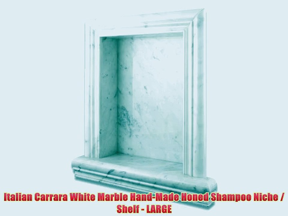 Italian Carrara White Marble Hand-Made Honed Shampoo Niche / Shelf - LARGE