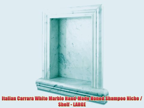 Italian Carrara White Marble Hand-Made Honed Shampoo Niche / Shelf - LARGE