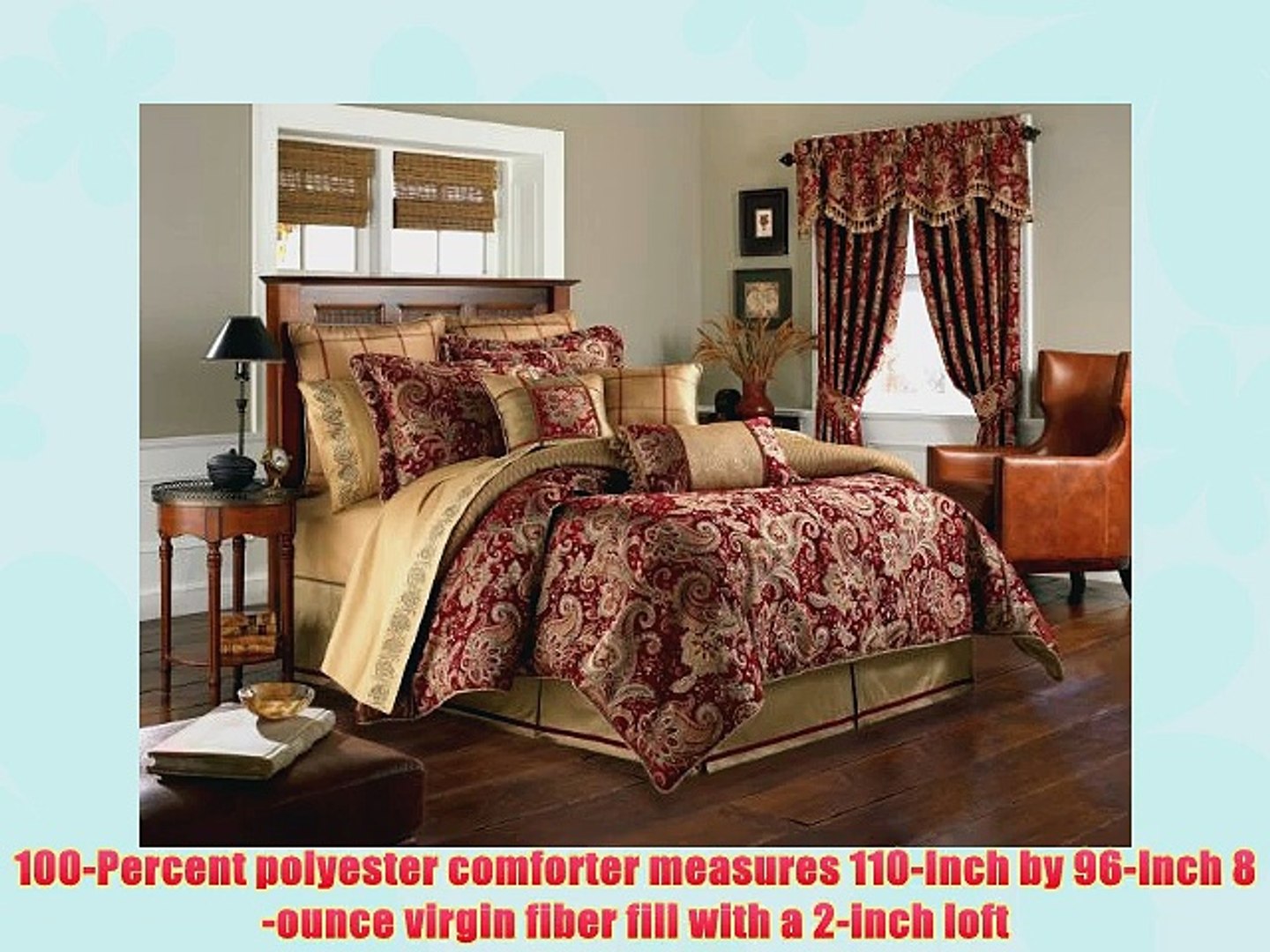 Croscill Home Fashions Mystique 4 Piece Comforter Set King Claret