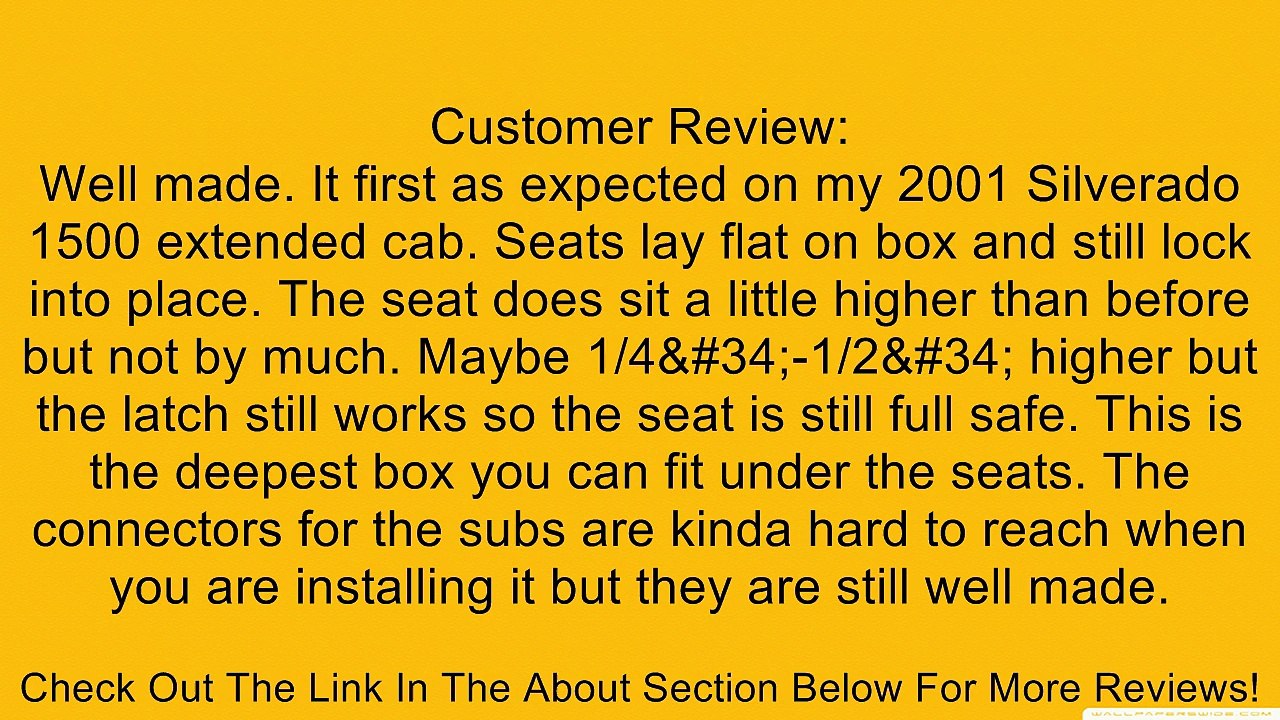 Bbox A152-12CP Dual Sealed 12-Inch Down Firing Subwoofer Enclosure for GM Extended Cabs 1999-2007 Review