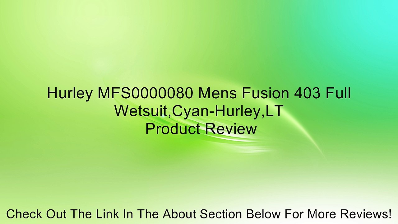 Hurley MFS0000080 Mens Fusion 403 Full Wetsuit,Cyan-Hurley,LT Review