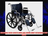 Medline Excel Extra Wide Wheelchair 450 Lb Weight Capacity 24 Inch W Latex Free Removable Desk-Length