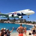 Amazing Giant Airplane close Landing scene - slow motion
