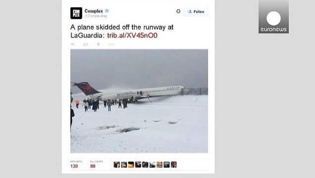 Delta Airlines plane 'skids off runway' in New York