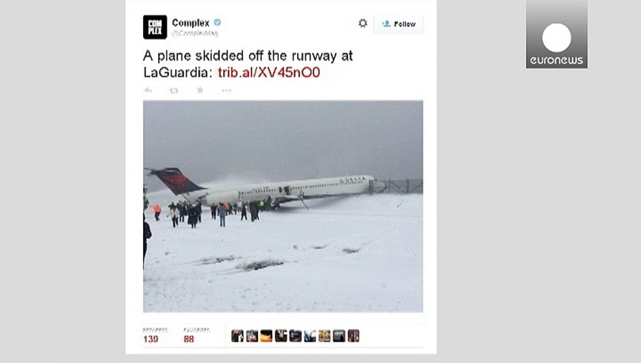 Delta Airlines plane 'skids off runway' in New York