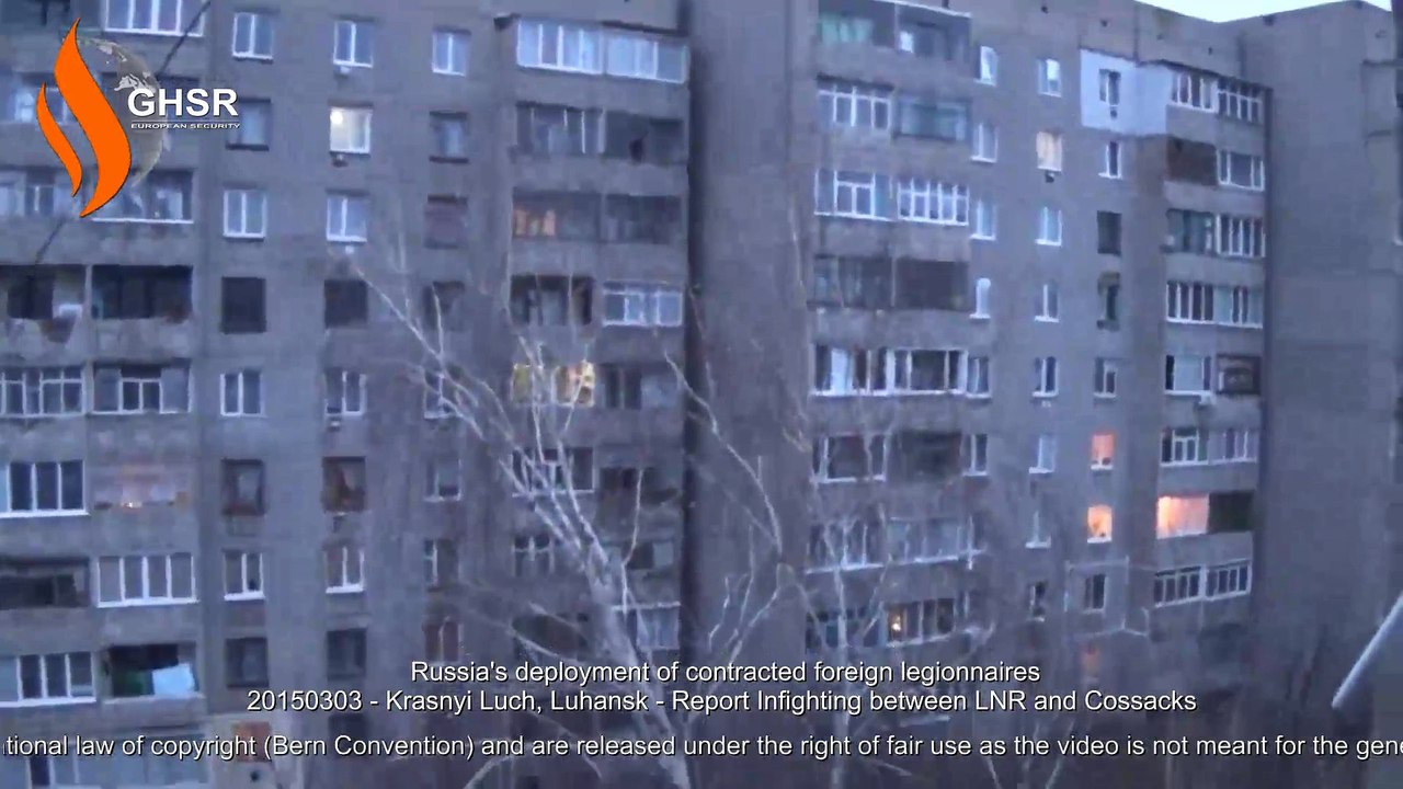 20150303 - Krasnyi Luch, Luhansk - Infighting between LNR and Cossacks
