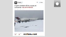 طائرة ركاب تنحرف عن مسارها عند الهبوط في نيويورك