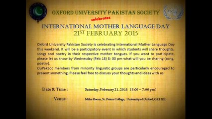 Dr Pippa Virdee @ Int'l Mother Language Day Oxford 2015