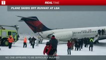 Plane Slipped into Snow Covered Run way - Plane Slipped