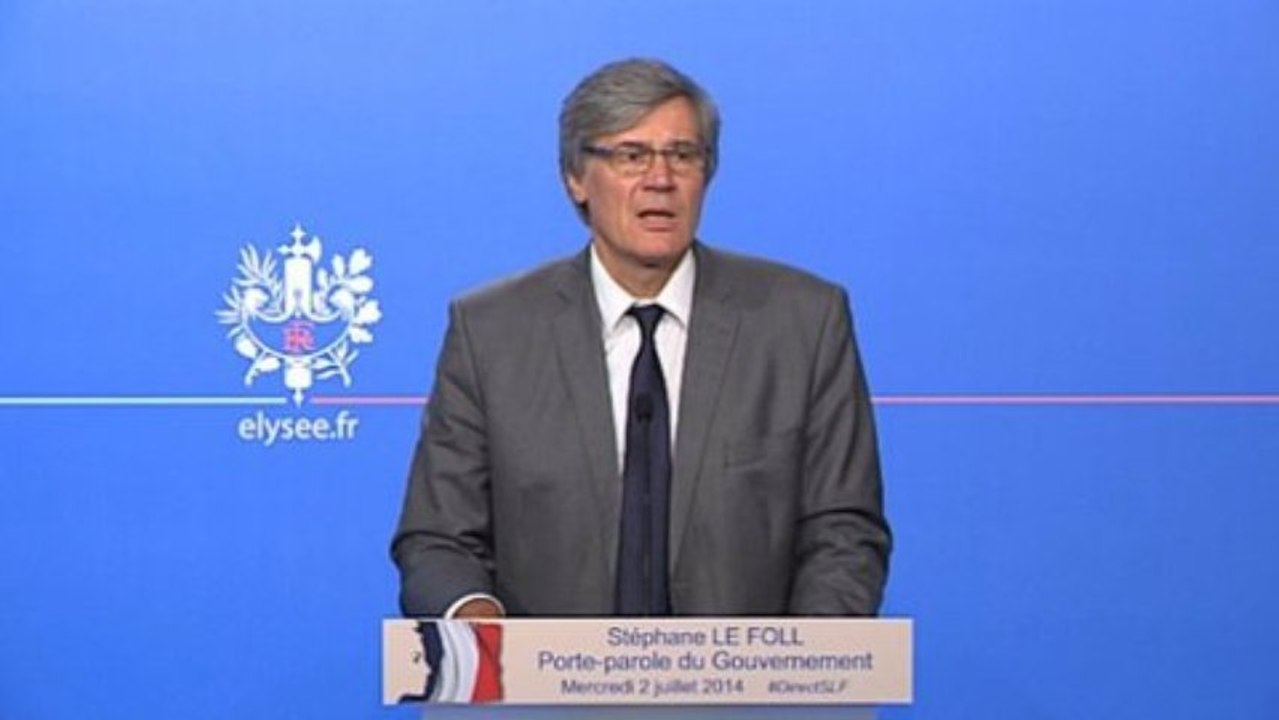 Compte rendu du Conseil des ministres du mercredi 2 juillet 2014