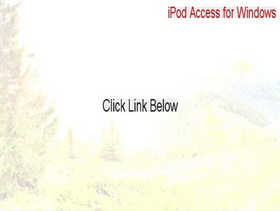iPod Access for Windows Free Download - Free Download (2015)