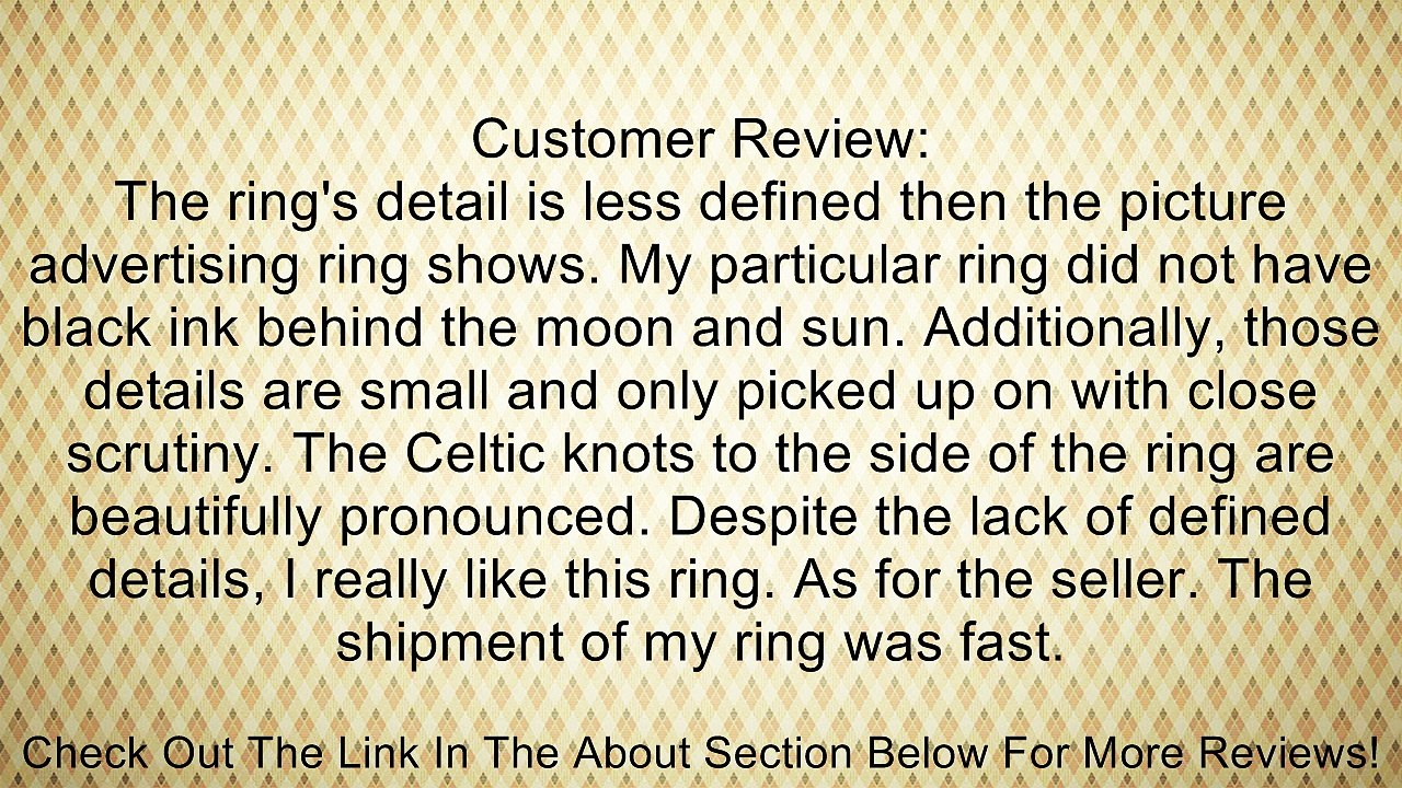 Celtic Trinity Knot Tree of Life with Sun and Moon Sterling Silver Ring(Sizes 3,4,5,6,7,8,9,10,11,12,13,14,15,16) Review