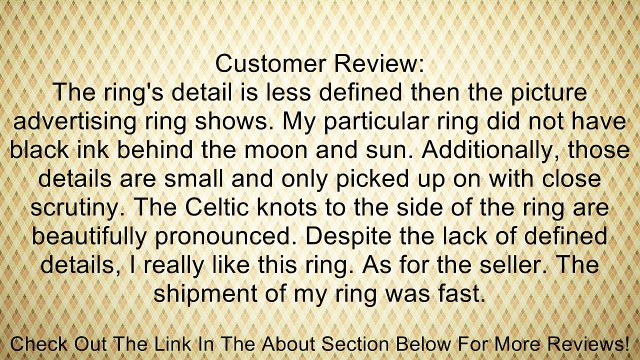 Celtic Trinity Knot Tree of Life with Sun and Moon Sterling Silver Ring(Sizes 3,4,5,6,7,8,9,10,11,12,13,14,15,16) Review