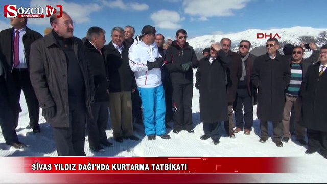 Sivas Yıldız Dağı'nda telesiyejde kurtarma tatbikatı