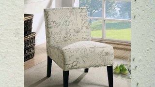 Coaster Home Furnishings 902055 Vintage French Script Contemporary Armless Accent Chair Beige