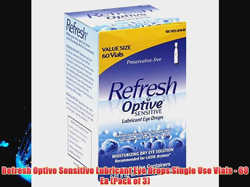 Refresh Optive Sensitive Lubricant Eye Drops Single Use Vials - 60 Ea (Pack of 3)