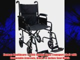 Karman Healthcare T-2700 Folding Steel Transport Chair with Removable Armrests Black 19 Inches