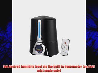 Pursonic HM300 Digital Ultrasonic Humidifier with Negative Ions - Black