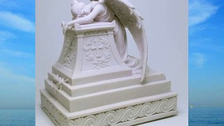 Moaning Angel Guardian Urn Surrounding with Cross. Holy Christianity Cremation Urn Box. Funeral