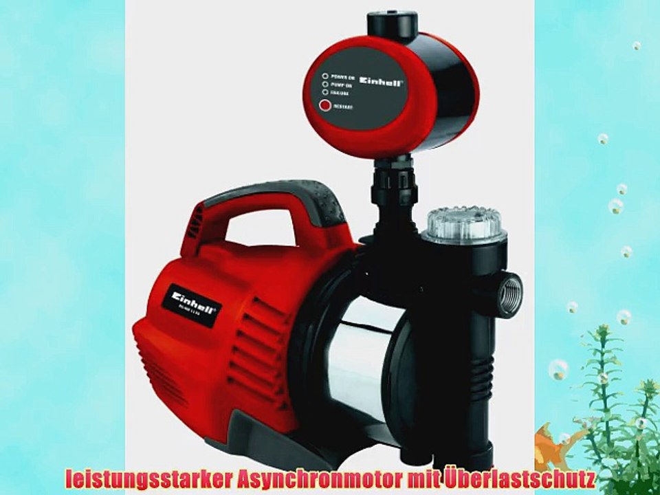 Einhell RG-AW 1139 Hauswasserautomat 1100 Watt 4100 l/h F?rdermenge Edelstahlanschluss ?berlastschutz