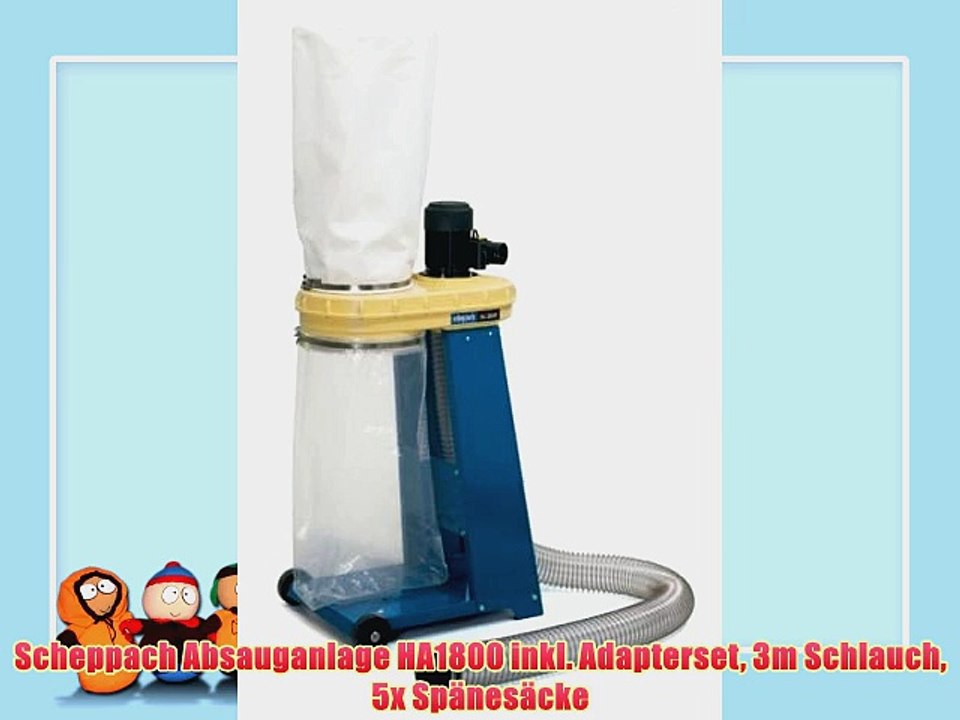 Scheppach Absauganlage HA1800 inkl. Adapterset 3m Schlauch 5x Sp?nes?cke