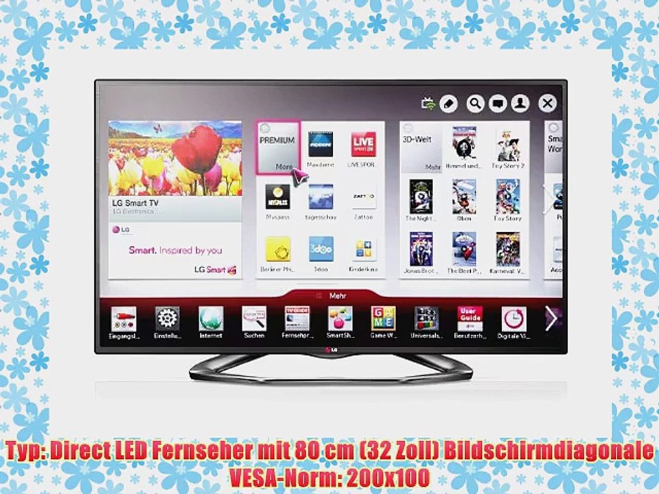 LG 32LA6208 80 cm (32 Zoll) Cinema 3D LED-Backlight-Fernseher (Full HD 200Hz MCI WLAN DVB-T/C/S