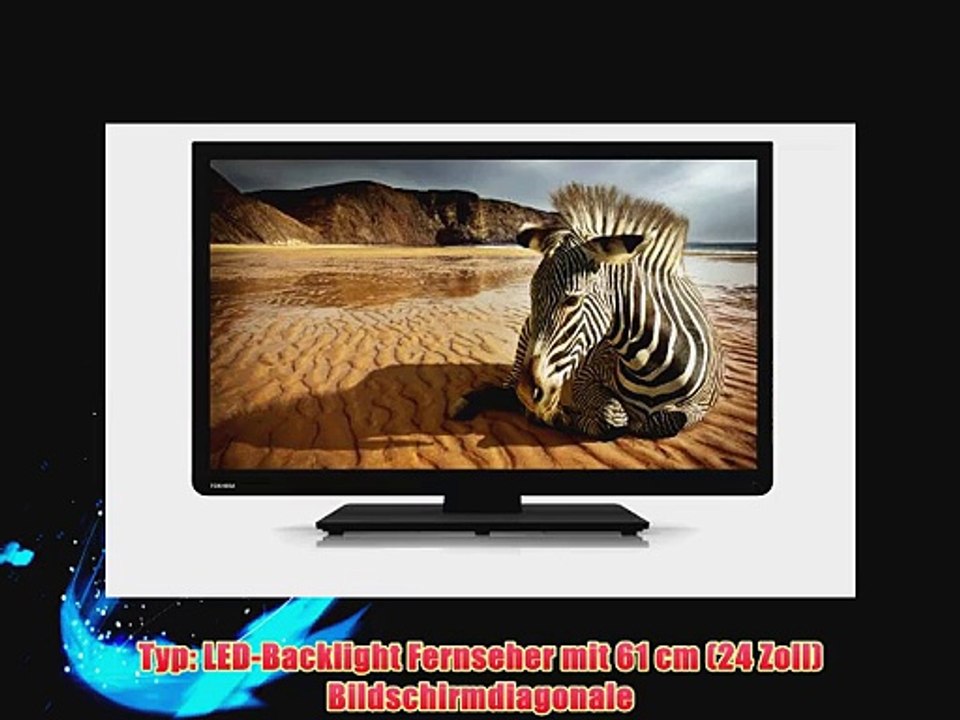 Toshiba 24W1333G 61 cm (24 Zoll) LED-Backlight-Fernseher (HD-Ready 50Hz AMR DVB-T/C) schwarz