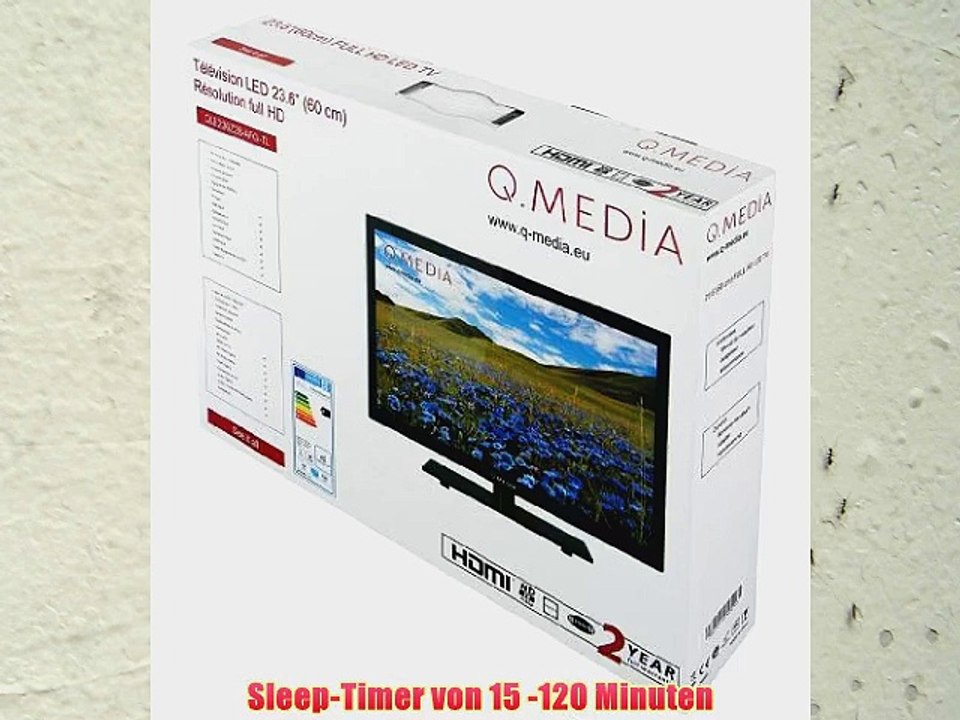 Full HD LED-TV Q.Media QLE24603  24 Zoll (60 cm) Sleep-Timer Das perfekte Fernseherlebnis f?r