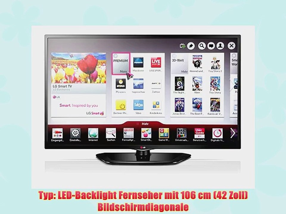 LG 42LN5708 106 cm (42 Zoll) LED-Backlight-Fernseher (Full HD 100Hz MCI WLAN DVB-T/C/S Smart