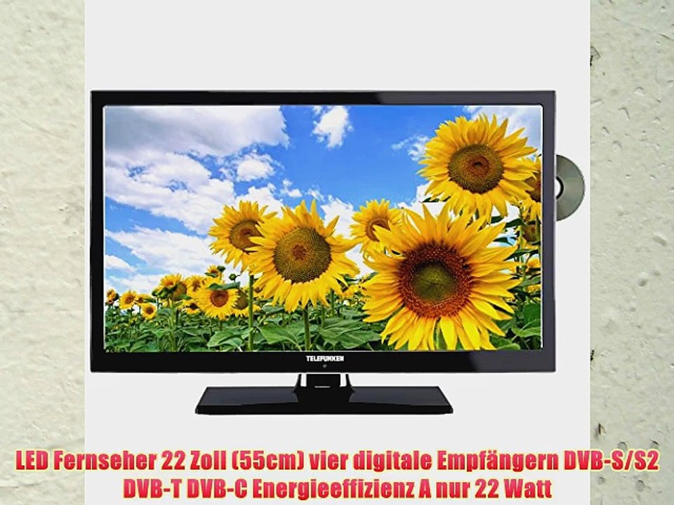 Telefunken L22f130x Led Fernseher 22 Zoll 55 Cm Tv Mit Dvb S S2 Dvb T Dvb C Dvd Usb 230v 12volt 9109