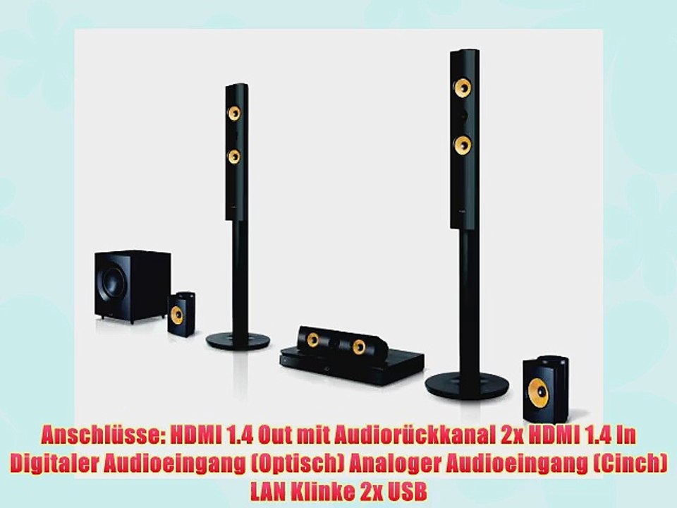 LG BH7440P 3D Blu-ray 5.1 Heimkinosystem (1200 Watt Ultra HD Upscaling WLAN Smart TV Bluetooth