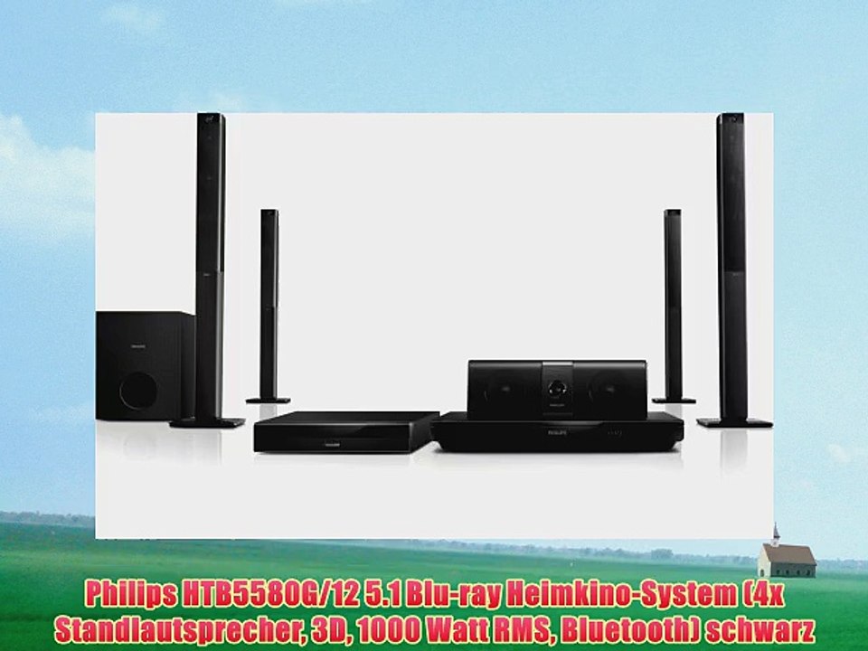 Philips HTB5580G/12 5.1 Blu-ray Heimkino-System (4x Standlautsprecher 3D 1000 Watt RMS Bluetooth)