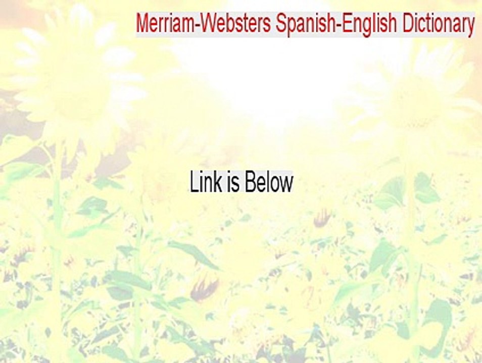 Merriam-Websters Spanish-English Dictionary Cracked - Download Now 2015