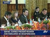 Presidente Correa se reunió con familiares de personas desaparecidas