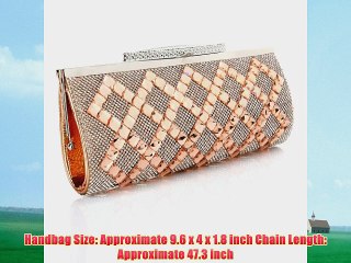 Descargar video: ANDI ROSE Luxury PU Leather Rhinestones Clutch Evening Shoulder Bags Purses Handbags (Gold)