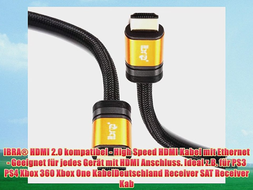 IBRA? ORANGE High Speed HDMI Kabel mit Ethernet 20m (HDMI 1.4a / 2.0 Kompatibel 4k x 2k ULTRA