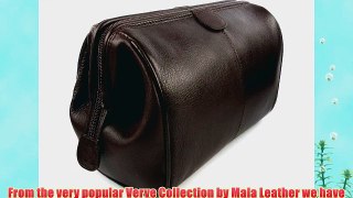 Mens TOP Quality LEATHER WASH BAG Verve Collection by MALA available in Black or Brown (Brown)