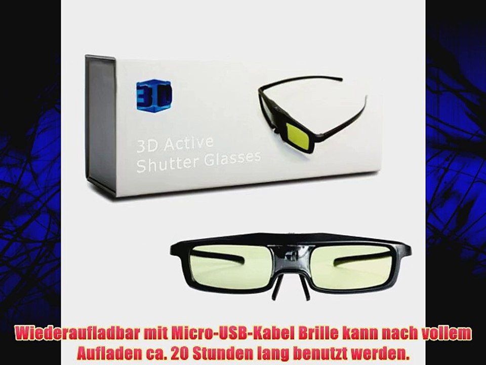 3D-Brille GMYLE? 144 Hz Aktive 3D Shutter-Brille mit DLP-Link zum Projektor mit wiederaufladbarer