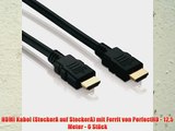 HDMI Kabel (SteckerA auf SteckerA) mit Ferrit von PerfectHD - 125 Meter - 6 St?ck