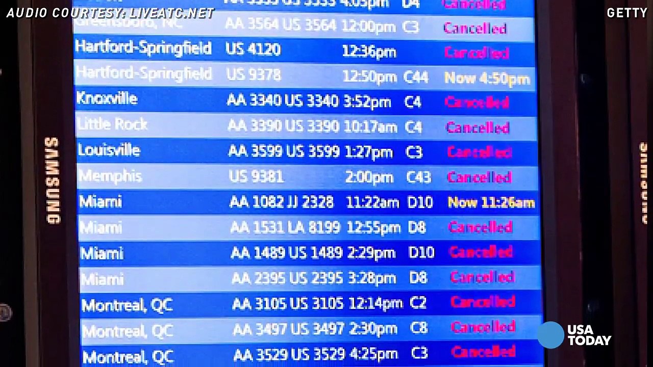 Hear control tower audio as Delta jet skids off runway